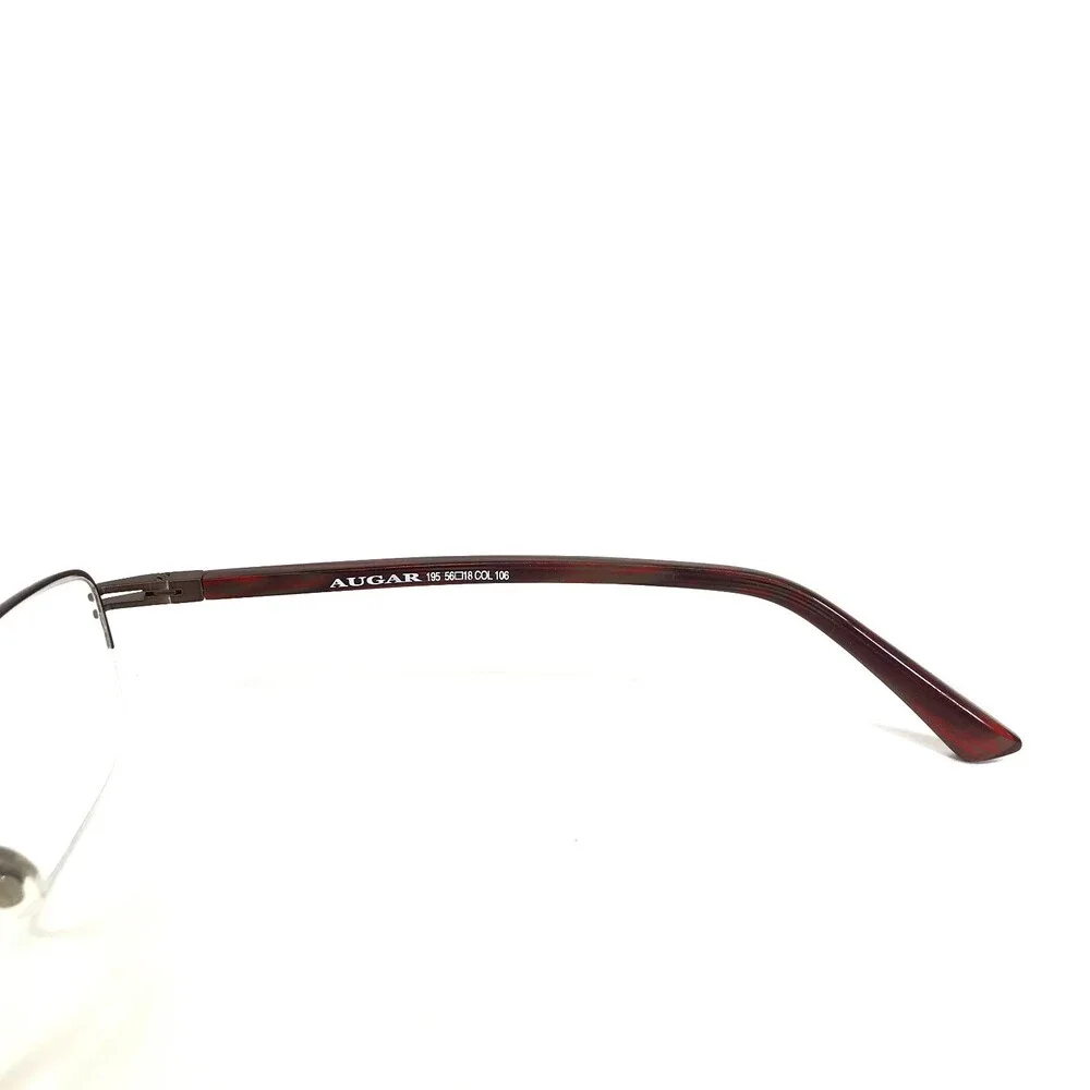 Augar Eyeglasses Frames 195 COL 106 Grey Red 22KT GP Gold Plated 56-18-135
